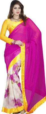 

Jiya Self Design, Printed Fashion Georgette, Chiffon Saree(Pink, Multicolor), Multicolor;pink