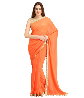 

Stylezone Self Design Fashion Chiffon Saree(Orange)