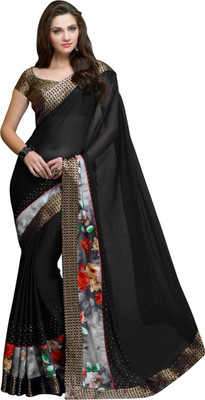 

Brijraj Embellished Fashion Chiffon Saree(Black)