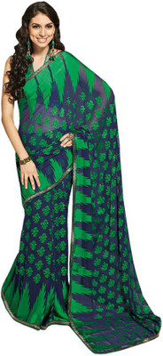 

Indian Wear Online Printed Fashion Pure Chiffon Saree(Green)