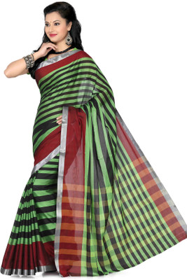 

Ishin Striped Fashion Cotton Saree(Multicolor)