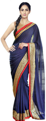 

Fabron Embroidered Bollywood Georgette Saree(Blue)