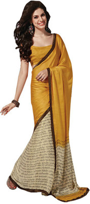 

Indian Wear Online Printed Fashion Pure Chiffon Saree(Multicolor)