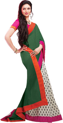 

Cenizas Printed Fashion Georgette Saree(Green)