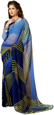 

Khoobee Printed Fashion Georgette Saree(Blue, Multicolor), Blue;grey;multicolor