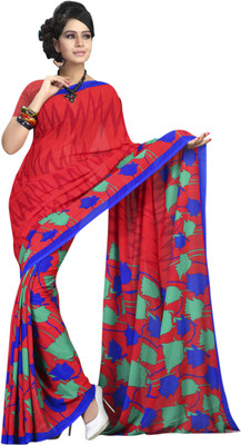 

Saara Floral Print Daily Wear Georgette Saree(Pink, Blue)