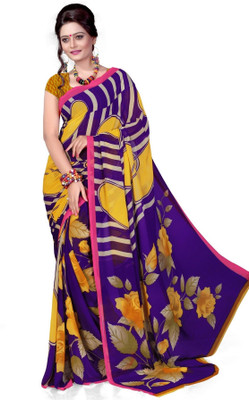 

Cenizas Printed Fashion Chiffon Saree(Multicolor), Purple
