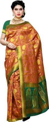 MIMOSA Embellished Kanjivaram Art Silk Saree(Pink)