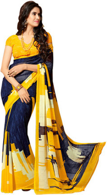 

Khoobee Printed Fashion Georgette Saree(Blue, Multicolor), Blue;multicolor;yellow