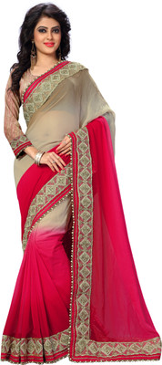 

Stylezone Embroidered Fashion Georgette Saree(Pink)