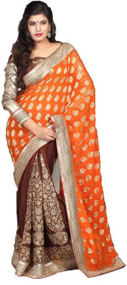

Stylezone Embroidered Fashion Viscose Saree(Orange)
