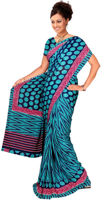 Vardan Prints Printed Bollywood Georgette Saree(Blue)