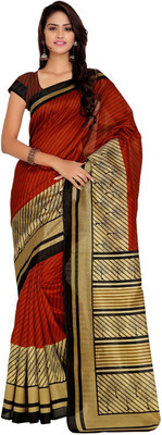

Suvastram Printed Bhagalpuri Silk Saree(Maroon)