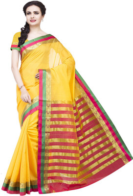

Ishin Solid Fashion Cotton Saree(Yellow