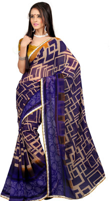 

Khoobee Self Design, Printed Fashion Chiffon Saree(Blue, Beige, Yellow), Beige;blue;yellow