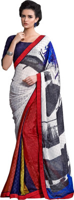 

Brijraj Printed Fashion Georgette Saree(Red, Multicolor), Multicolor;red