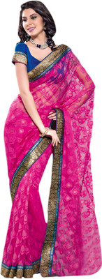 

Vishal Printed Fashion Net Saree(Pink)