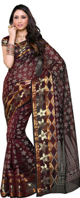 

Mimosa Woven Kanjivaram Cotton Saree(Maroon), Chocolate