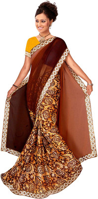

Khoobee Self Design, Printed Fashion Georgette, Crepe Saree(Multicolor)
