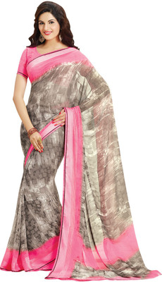 

Saara Printed Fashion Georgette Saree(Grey, Pink)