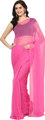 

Aksara Self Design Daily Wear Chiffon Saree(Pink)