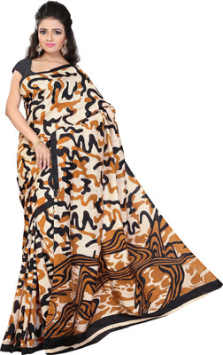 

Khoobee Self Design, Printed Fashion Jacquard Saree(Beige, Black, Multicolor)