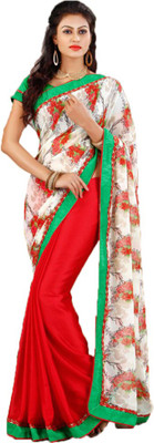 

Party Wear Dresses Printed Fashion Georgette Saree(Red)