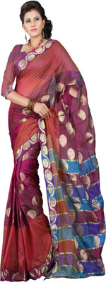 

Sanju Sarees Solid Fashion Banarasi Silk Saree(Multicolor)