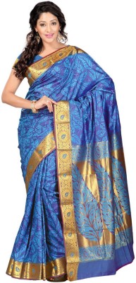 

Manthan Printed Daily Wear Art Silk Saree(Blue, Yellow), Blue & gold