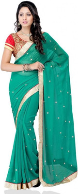 

Meghdoot Self Design Fashion Chiffon Saree(Dark Green)