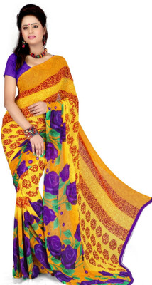 

Cenizas Printed Fashion Chiffon Saree(Multicolor), Yellow