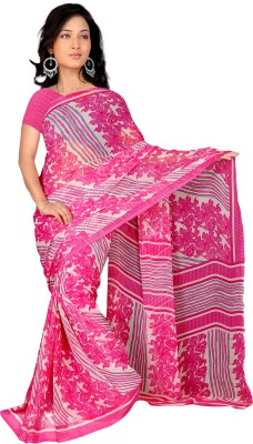 Vardan PRINTS Printed Bollywood Georgette Saree(Pink)