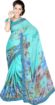 

Khushali Self Design, Printed Fashion Satin, Georgette Saree(Light Blue, Multicolor)