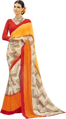 

Khushali Self Design, Printed Fashion Georgette Saree(Beige, Orange, Yellow, Red), Beige;orange;red;yellow