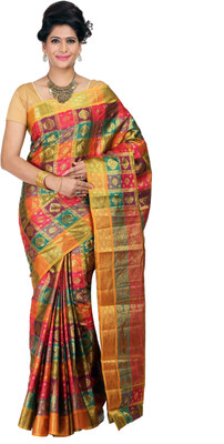 

Mimosa Printed Kanjivaram Art Silk Saree(Multicolor), Rani