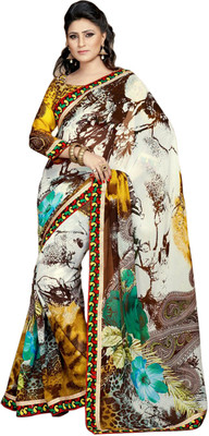 

Khushali Printed Fashion Georgette Saree(Beige, Green, Multicolor)