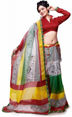 

Vipul Printed Kota Doria Net Saree(Multicolor)