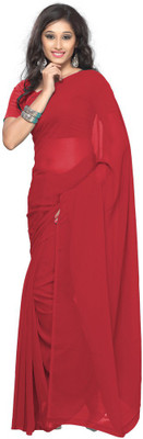 

Surupta Solid Fashion Georgette Saree(Red), Maroon red