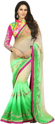 

Indianbeauty Self Design, Embroidered Bollywood Pure Chiffon Saree(Multicolor)