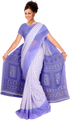 

Khushali Self Design, Printed Fashion Georgette Saree(Purple, White)