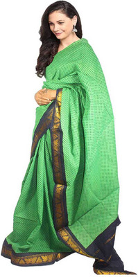 

Javuli Woven Madurai Handloom Cotton Saree(Green)