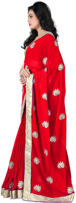 

Vishakha Fashion Embroidered Fashion Georgette Saree(Red)