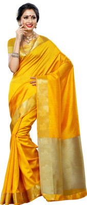 

Mimosa Woven Kanjivaram Tussar Silk Saree(Gold)