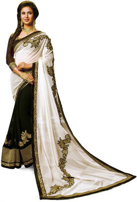 

Ridham Sarees Embroidered Bollywood Georgette, Net Saree(Multicolor)