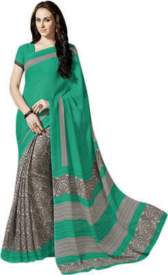 

Vishal Printed Fashion Art Silk Saree(Green), Green+grey