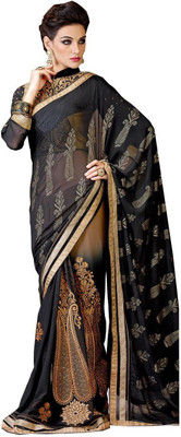 

Brijraj Embroidered Fashion Georgette Saree(Beige, Grey)