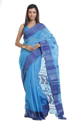 

Sanrocks Global Fashions Woven Tant Cotton Saree(Blue)