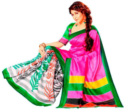

Vipul Printed Bhagalpuri Art Silk Saree(Pink)