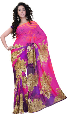 

Vardan Prints Printed Bollywood Synthetic Georgette Saree(Pink, Purple)