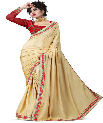 

Stylo Designer Self Design Fashion Handloom Satin Saree(Gold)